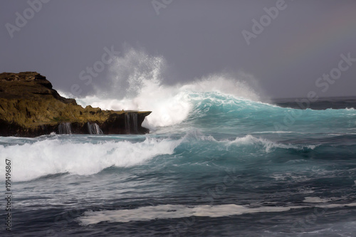 Waves in the turbulent sea, near Lembongan Island, Indonesia © vladislav333222