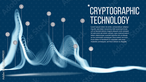 Cryptographic Technology Background Vector. Big Data Algorithm. Brochure Illustration