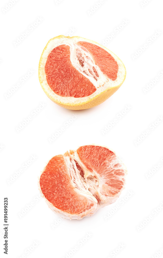 Juicy red grapefruit isolated