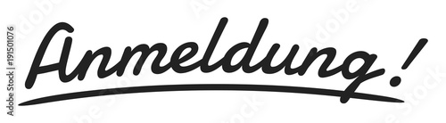 "Anmeldung" Handschrift, Vektor Illustration