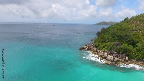 Wallpaper Mural Anse Georgette Coastline and Rocks in Praslin, aerial view Torontodigital.ca