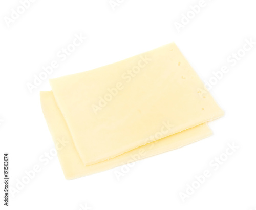 Slice of cheese isolated