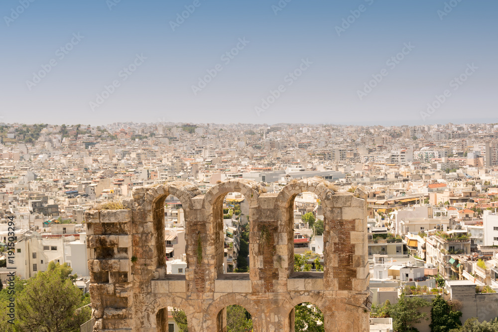 Panorama of Athens, Greece, from the Acropolis  