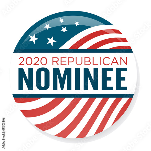 Tableau sur toile 2020 Campaign Election Pin Button or Badge with Patriotic Stars & Stripes Theme