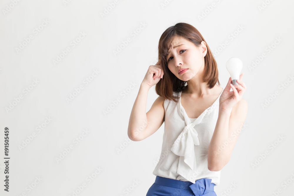 Fototapeta premium カジュアルポートレート・白バック