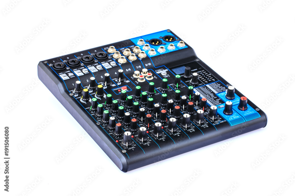 Mixing console isolate on white background. Mixing console isolate on white background.