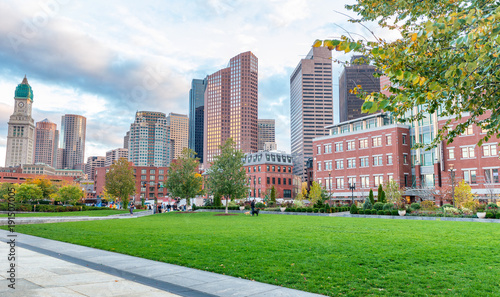 BOSTON, MA - OCTOBER 17, 2015: City buildings in autumn. Boston is visited by 15 million tourists every year © jovannig