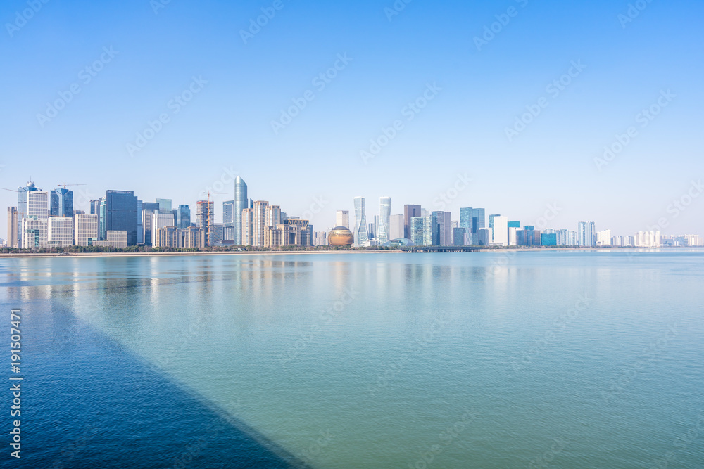 Fototapeta premium panoramic cityscape in hangzhou