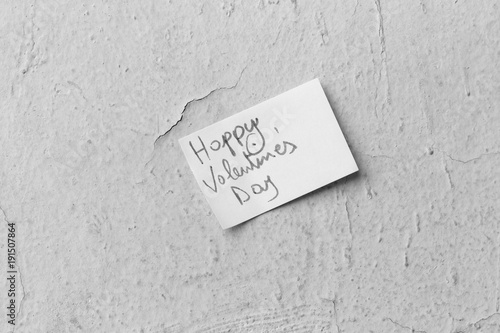 happy valentine's day card on wall house