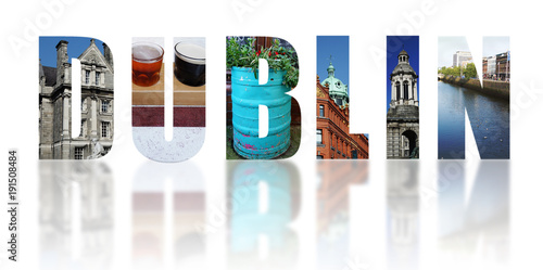 Photography Dublin Ireland reflected collage on white