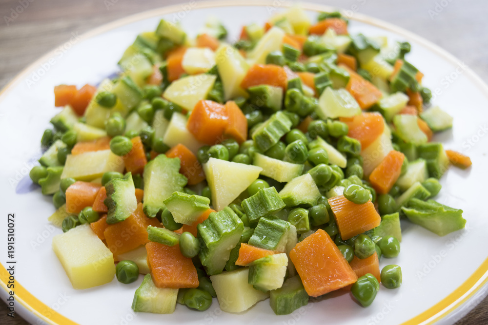 minestrone of variety of vegetables