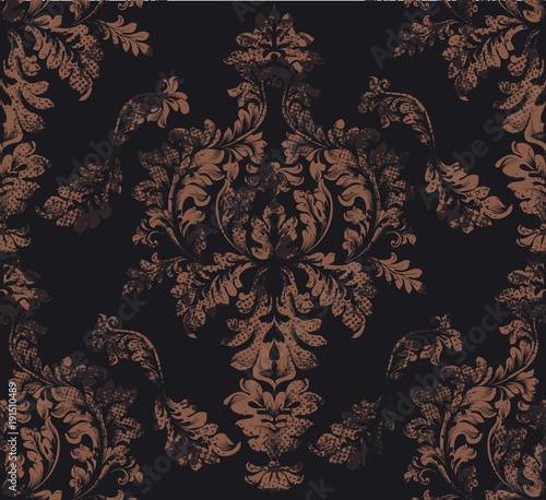 Baroque Damask pattern Vector. Royal fabric background. Luxury texture decors