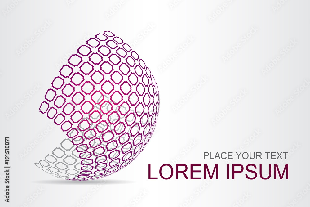 Logo stylized spherical surface with abstract shapes Logo stylized spherical surface with abstract shapes