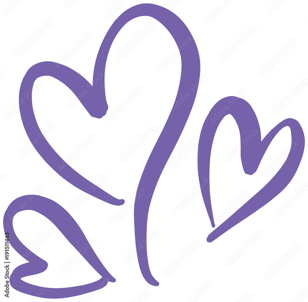 Hand Written Heart Love Shapes Vector Illustration Hand Written Heart Love Shapes Vector Illustration