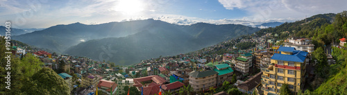 Beautiful panorama of the Gangtok city, capital of Sikkim state, Northern India. photo