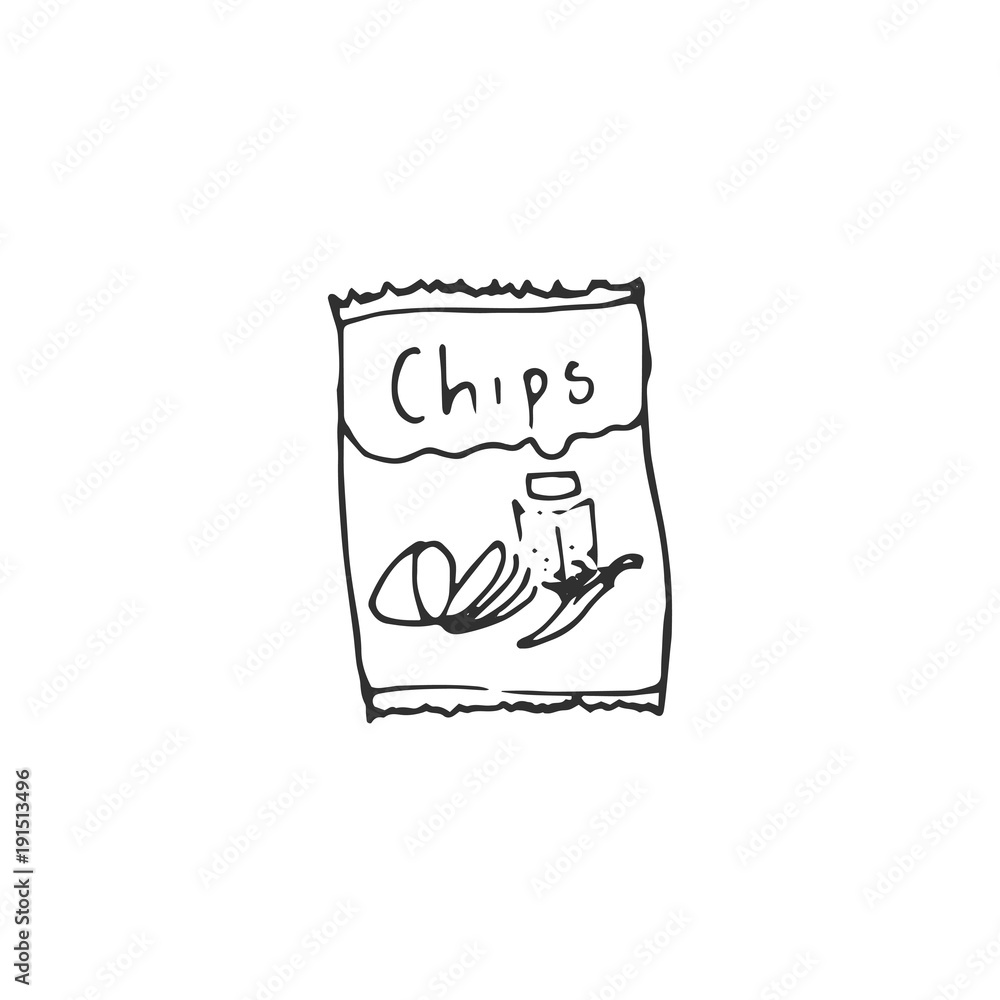 pack of chips vector draw