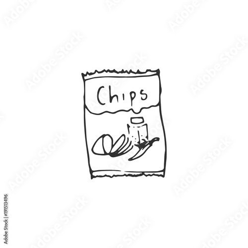 pack of chips vector draw