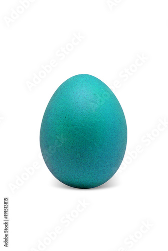 turquoise easter egg isolated on white background  for your holiday design