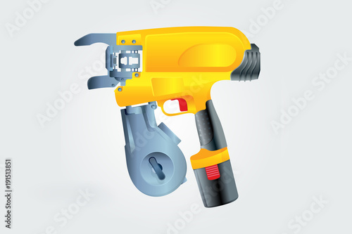 Vector illustration. Rebar tying tool