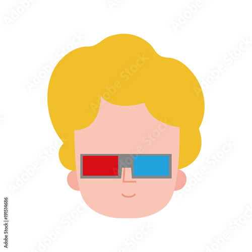 colorful man with hairstyle design and 3d glasses