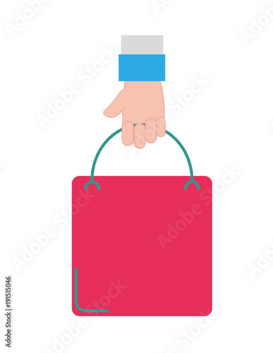 colorful man hand with shopping bag market