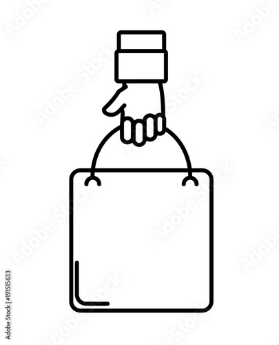 line man hand with shopping bag market
