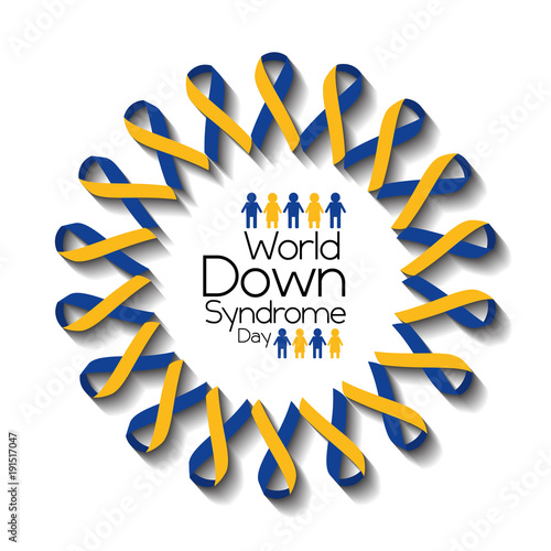 world down syndrome day card awareness health support vector illustration