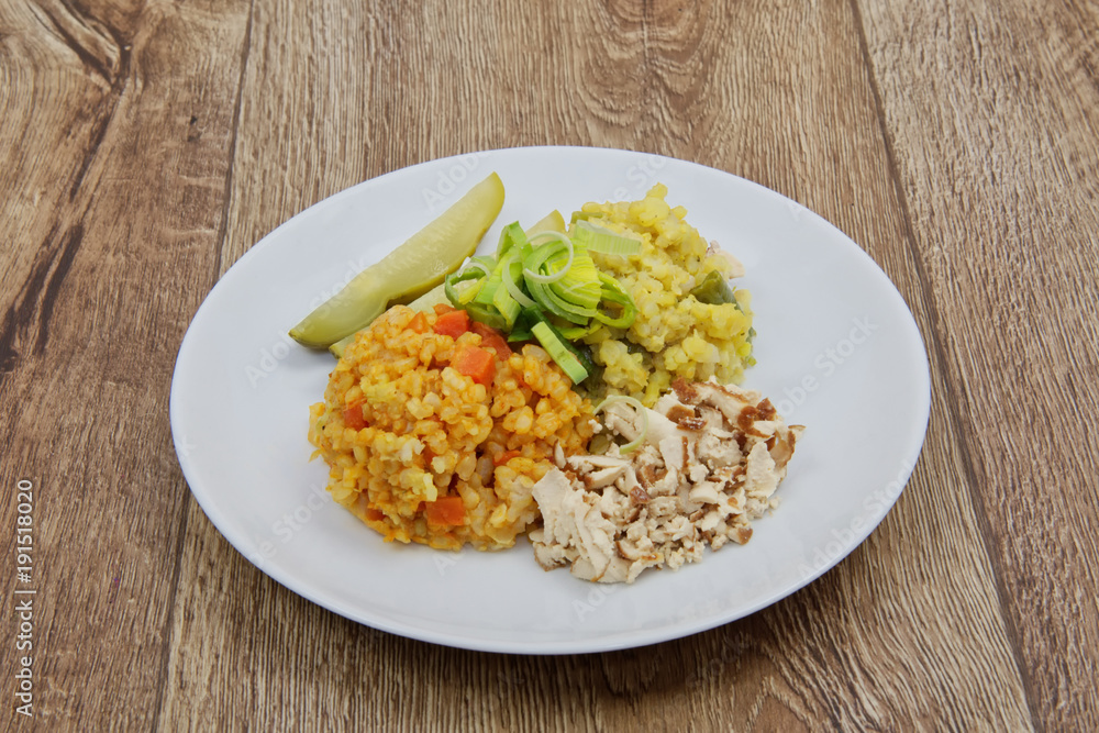 Risotto of two colors on a table Risotto of two colors on a table