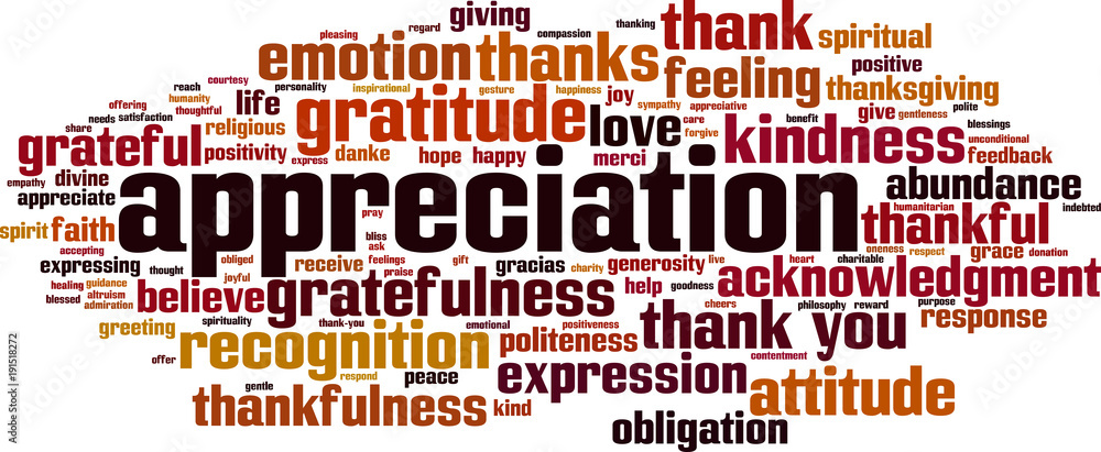 Appreciation word cloud