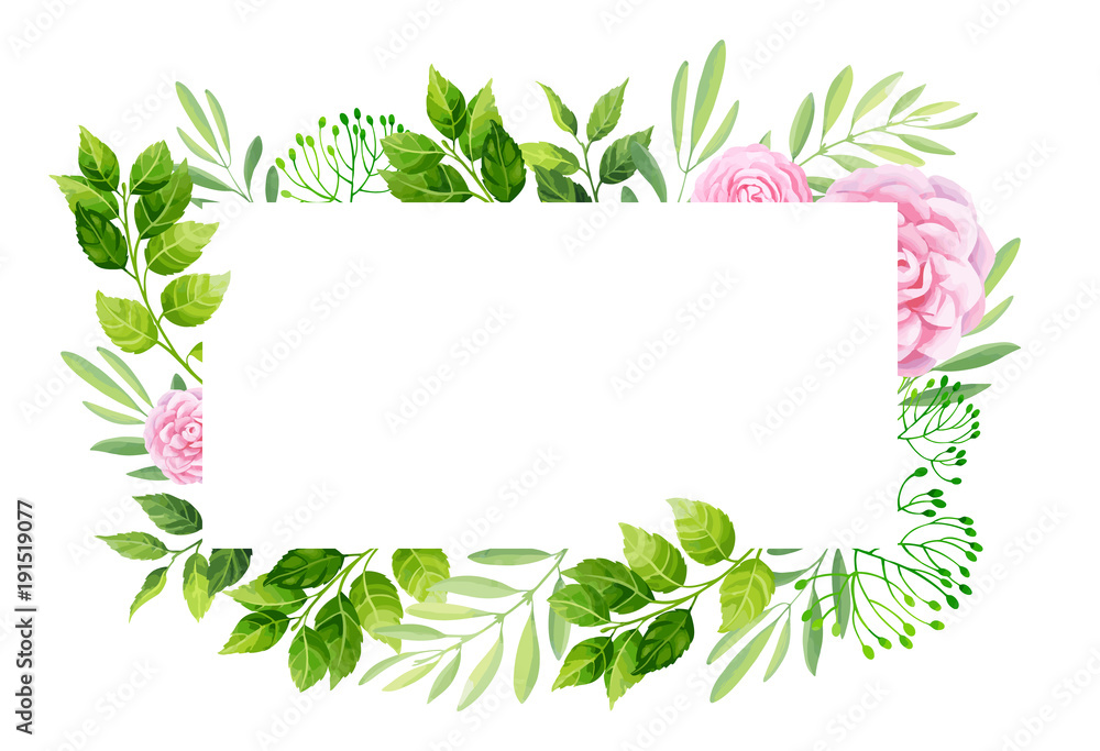 Flowers frame template. Vector illustration. Flowers frame template. Vector illustration.