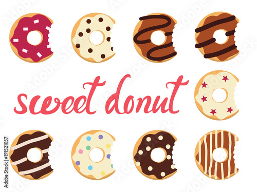 vector glazed colorful donuts
