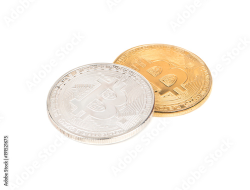 Wallpaper Mural Gold and silver coin bitcoin Torontodigital.ca