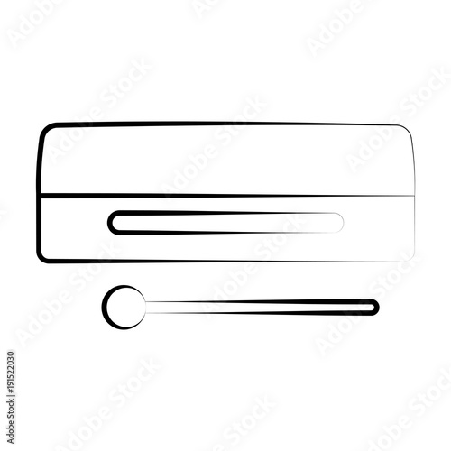 Isolated wood block outline. Musical instrument