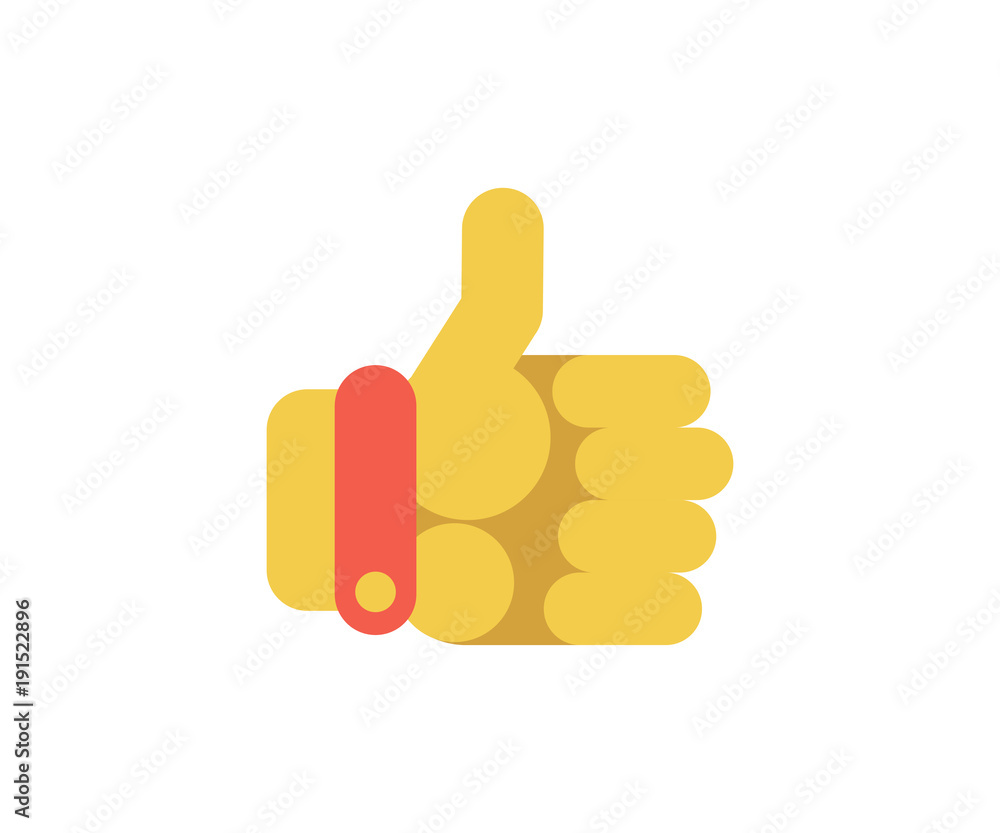 Thumbs up hand icon. Vector illustration in flat minimalist style. Thumbs up hand icon. Vector illustration in flat minimalist style.