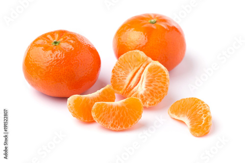Obraz na płótnie Whole and peeled clementines