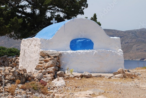 The church of Agios Ioannis (Saint John) on the track to Gera at Livadia on the Greek island of Tilos. photo