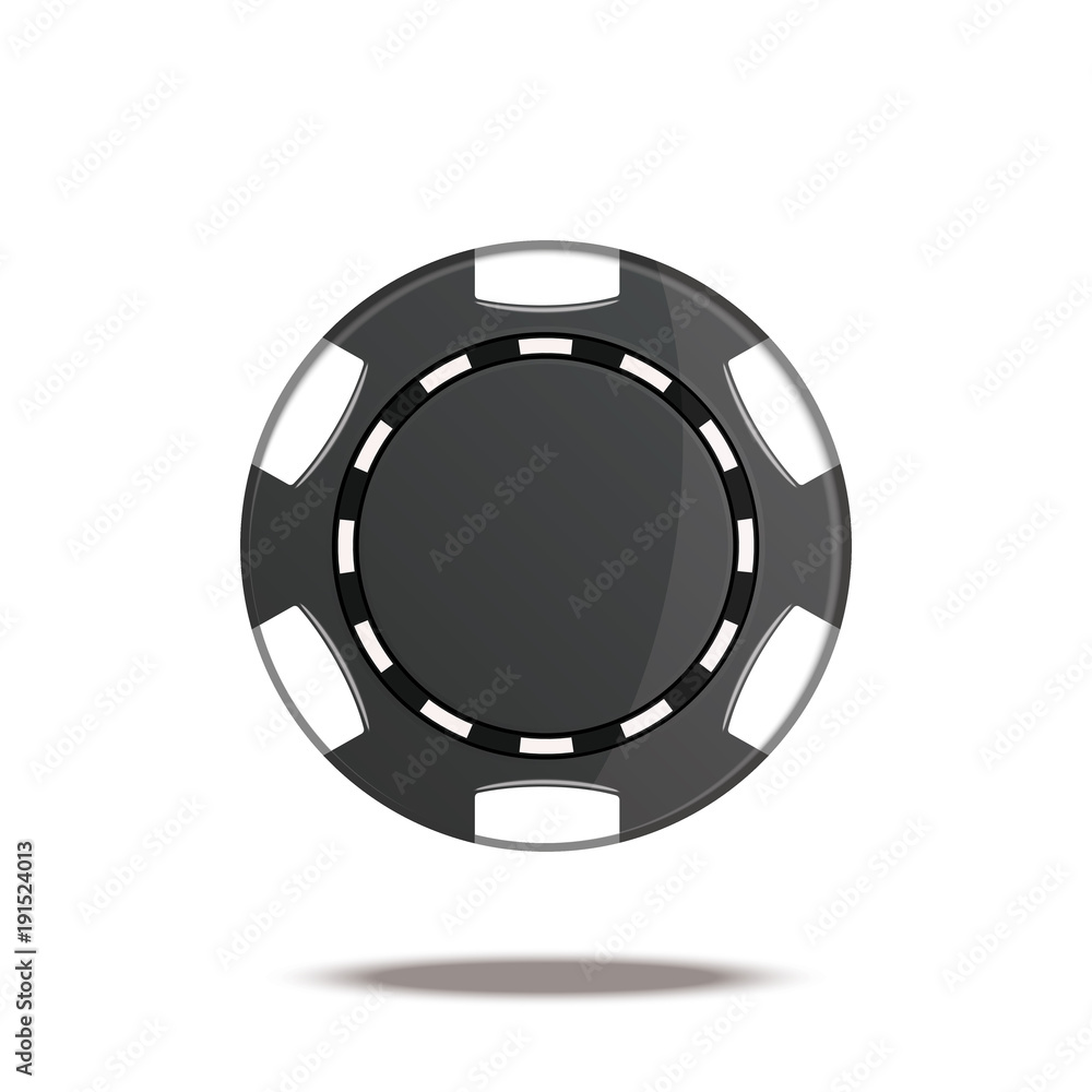 Black casino chip. vector illustration Black casino chip. vector illustration