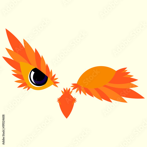 The face of the owl winked at the viewer, the redhead,vector