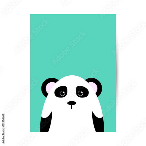 Fototapeta Naklejka Na Ścianę i Meble -  Cover for a book, notebook or diary with a picture of a cute panda on a turquoise background.,vector
