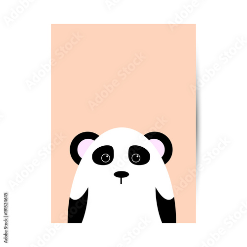 Fototapeta Naklejka Na Ścianę i Meble -  Cover for a book, notebook or diary with a picture of a cute panda on a peach background.,vector