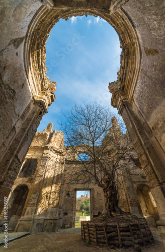 Photography Monterano (Italy) - A ghost medieval town in the country of Lazio region, located in the province of Rome, perched on the summit plateau of the hill tuff