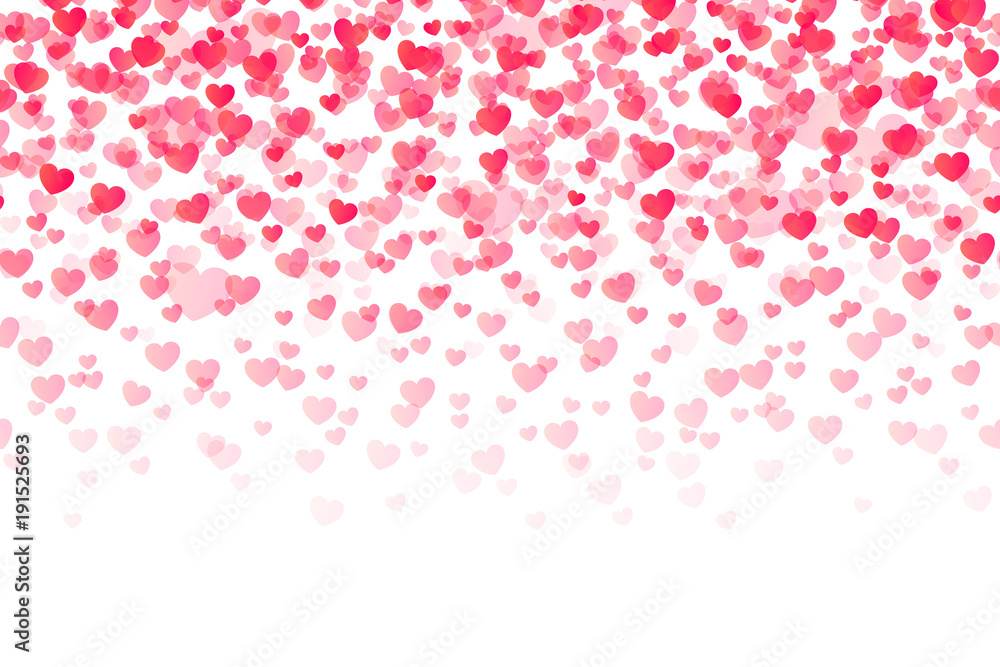 Seamless pattern with falling confetti hearts for Valentines day. Background with hearts. Valentines day or wedding invitation greeting card design. Vector illustration, eps 10. Seamless pattern with falling confetti hearts for Valentines day. Background with hearts. Valentines day or wedding invitation greeting card design. Vector illustration, eps 10.