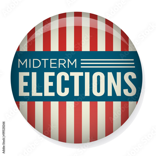 Retro Midterm Elections Vote or Election Pin Button / Badge
