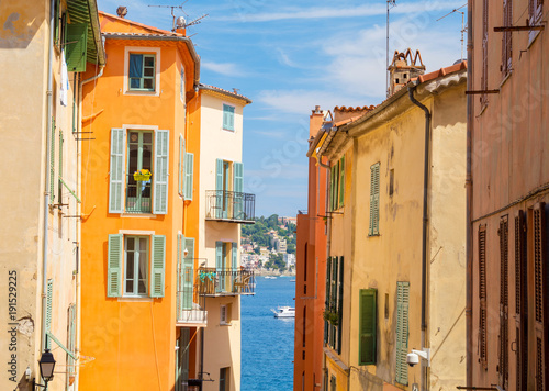 colorful buildings in Nice on french riviera, cote d'azur, southern France photo