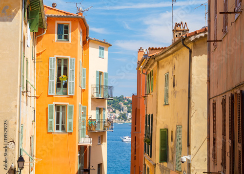 Fotografie colorful buildings in Nice on french riviera, cote d'azur, southern France