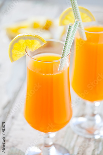 Glasses Of Refreshing Orange Juice