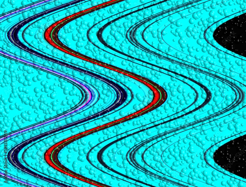 Bubbles and circular lines in blue, red, pink and dark hues and colors, abstract palyful background and texture Bubbles and circular lines in blue, red, pink and dark hues and colors, abstract palyful background and texture