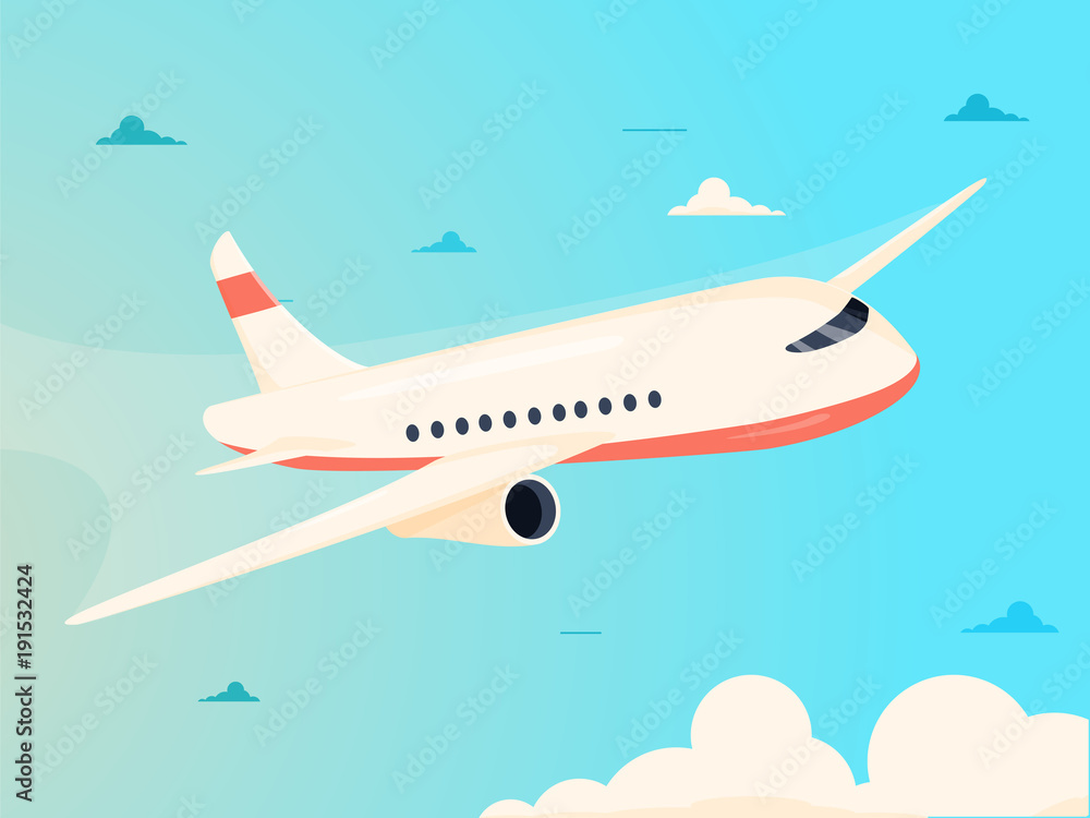 Airplane in sky vector illustration. Airplane in sky vector illustration.