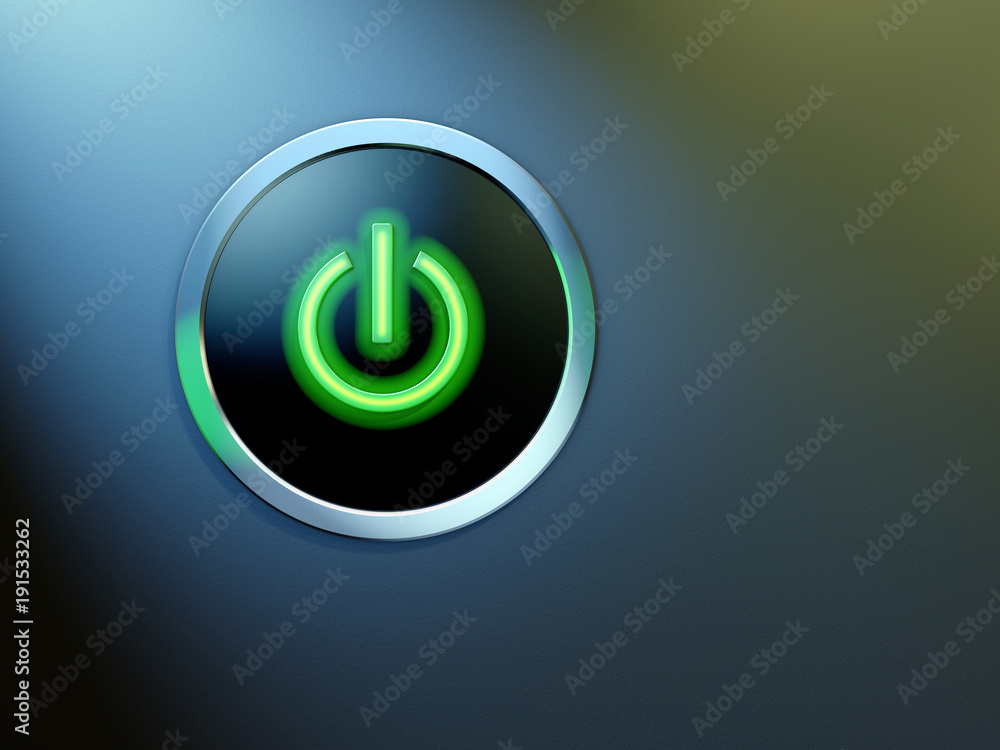 Glowing power button Glowing power button
