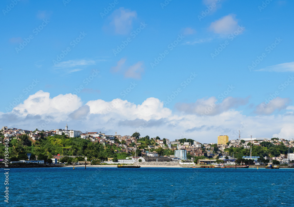 City seen from the Bay of All Saints, Salvador, State of Bahia, Brazil